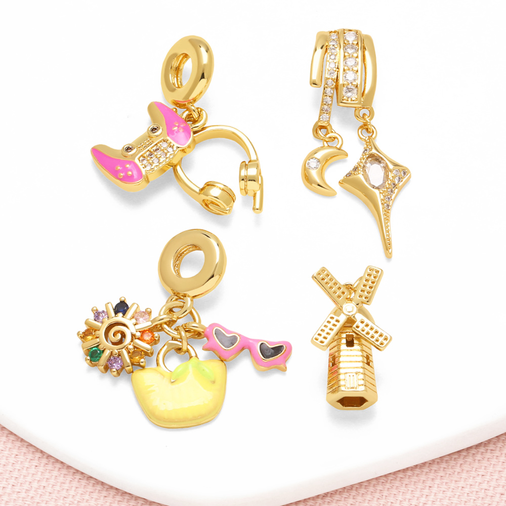 Jewelry Making Game - OCESRIO Różowy Emaliowany Wisiorek w Kształcie