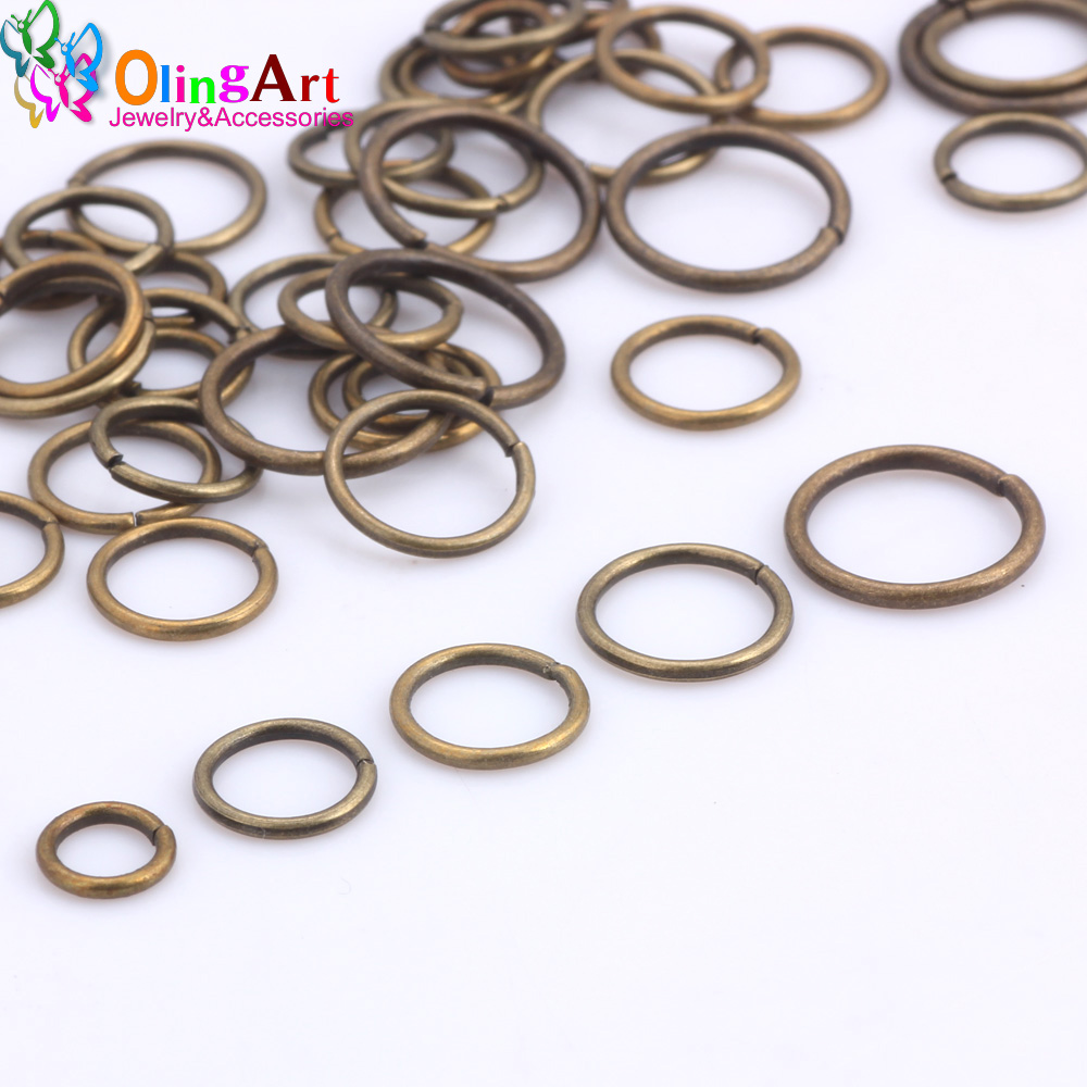 Jump Ring Assorted - OlingArt Obrądzane brązem kółka łącznikowe 6mm/8mm/9mm/10mm/12mm,