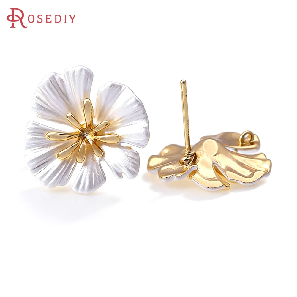 Jewelry Making Gold - Kolczyki sztyfty w kształcie kwiatów z