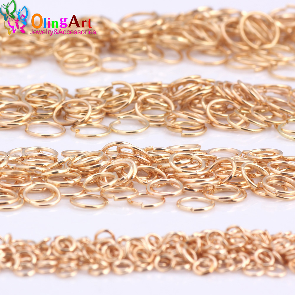 Jump Ring Assorted - OlingArt KC Złocone kółka łącznikowe 3mm/4mm/5mm/6mm/7mm/8mm,