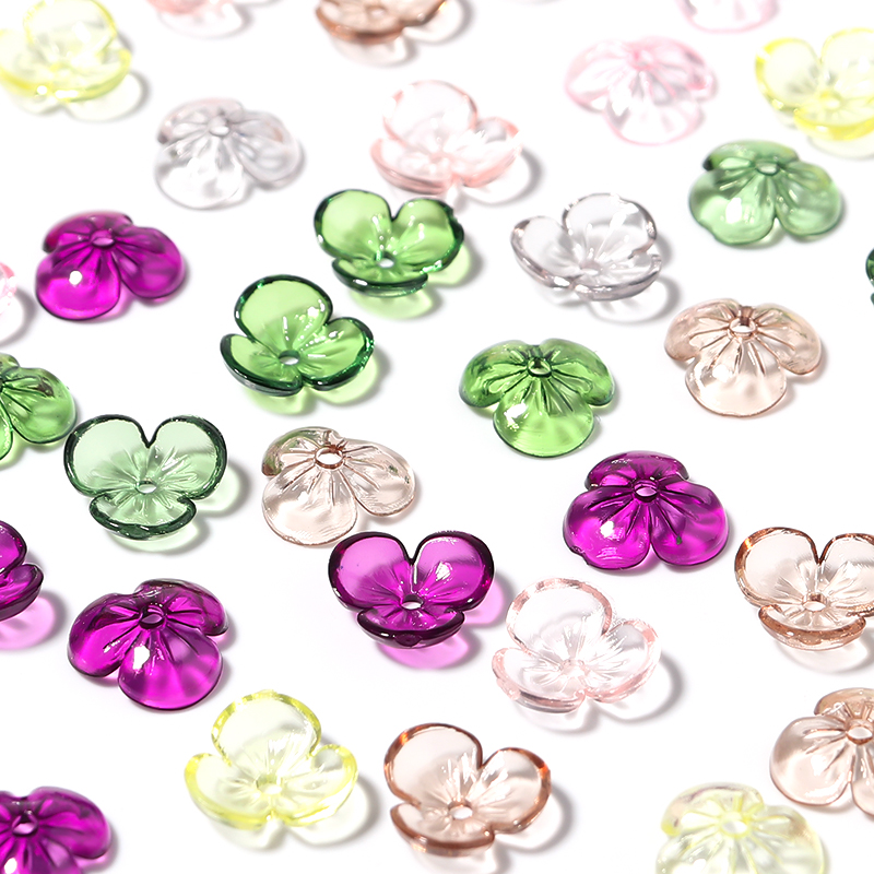 Bead Cap Flower - 20 sztuk/partia przezroczyste żywiczne płatki koraliki