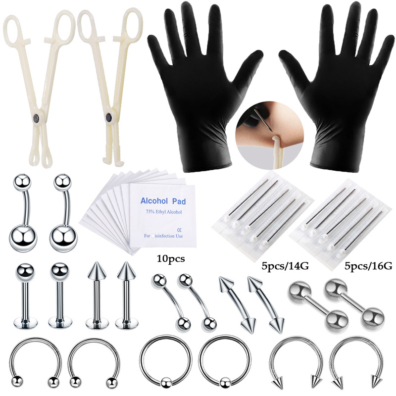 Jewelry Making Round Nose Pliers - 42 sztuk/zestaw Piercing Tool Kit Piercing