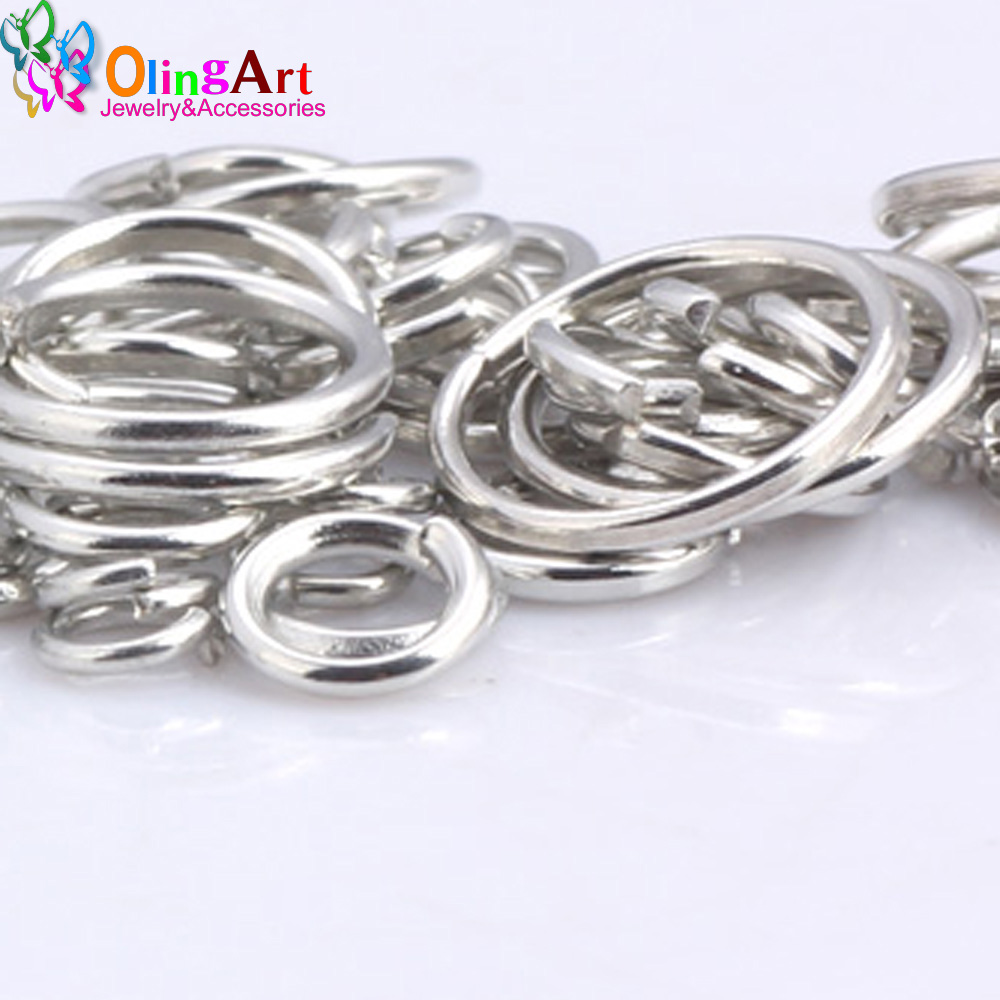 Jump Ring Assorted - OlingArt Pierścienie Otwierane Rodowane 6mm/8mm/9mm/10mm/12mm, Ogniwa