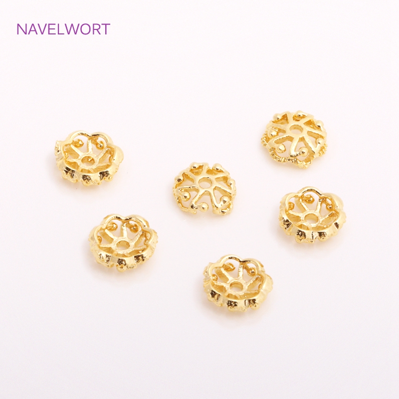 7mm pozłacane 14K złotem mosię – Bead Cap Flower recenzja i cena