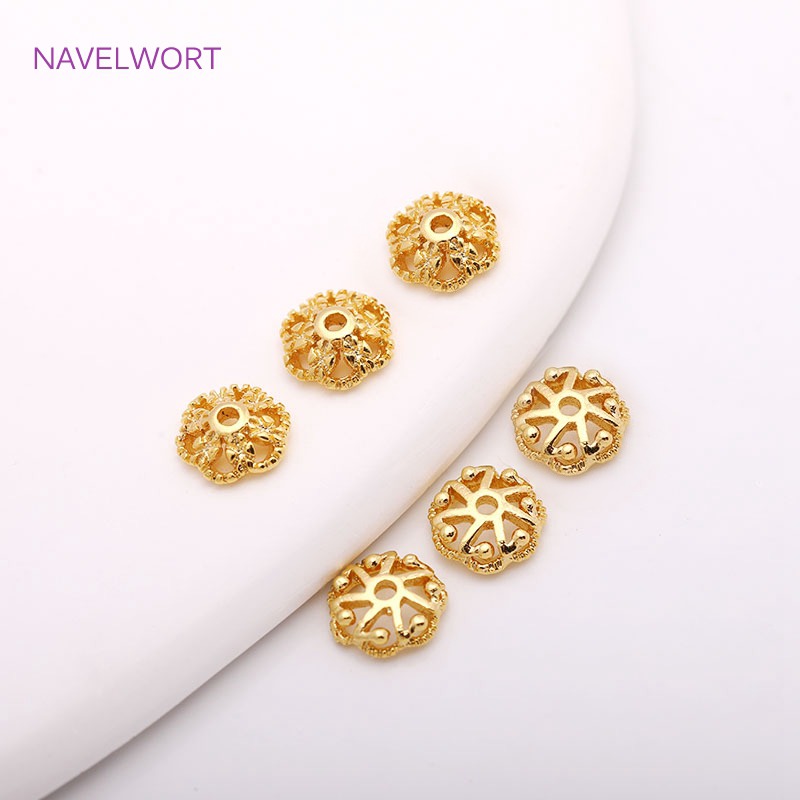 7mm pozłacane 14K złotem mosię – Bead Cap Flower recenzja i cena